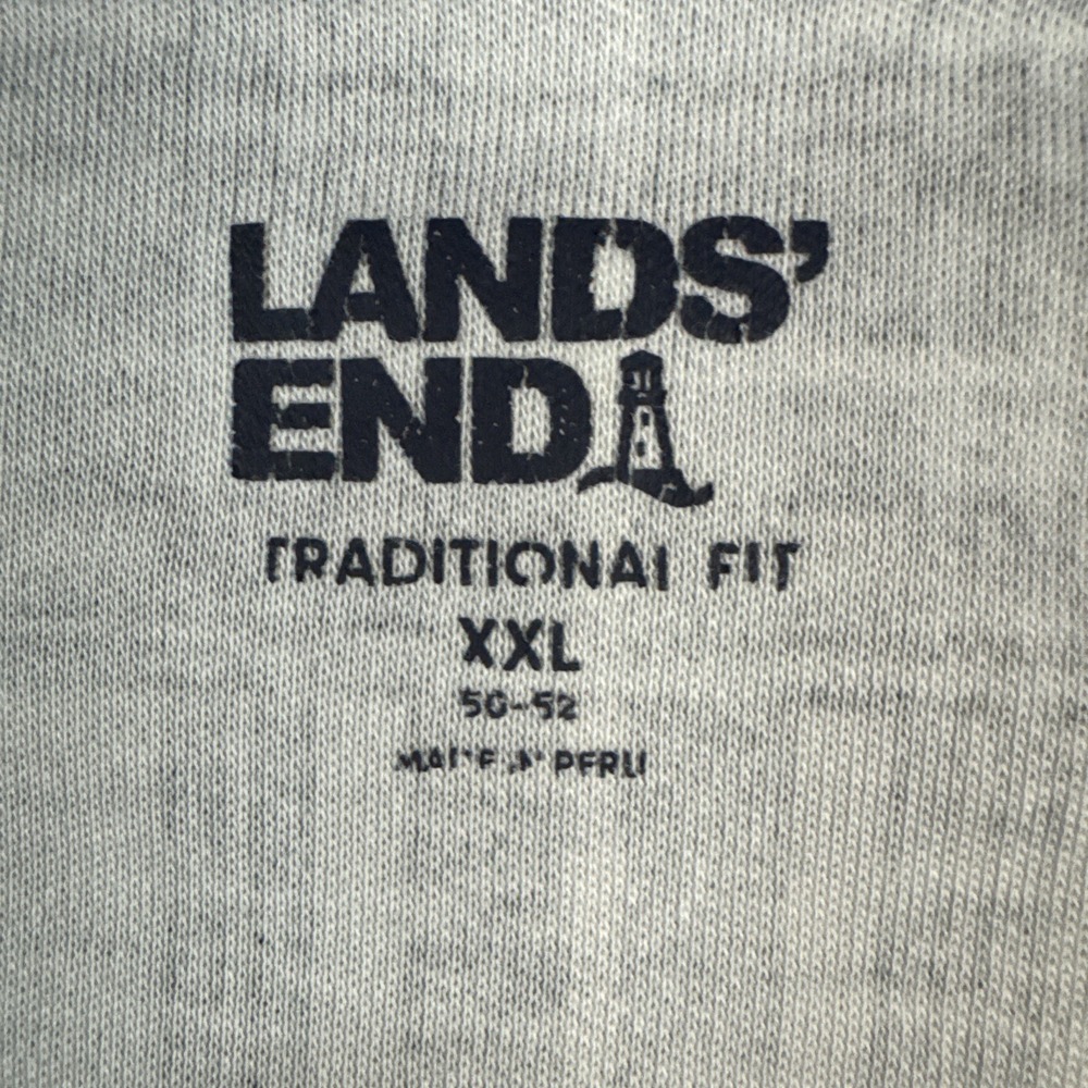 Lands End Polo Shirt Mens XXL 2XL Blue Plaid Traditional Fit Long Sleeve Button - Picture 4 of 10